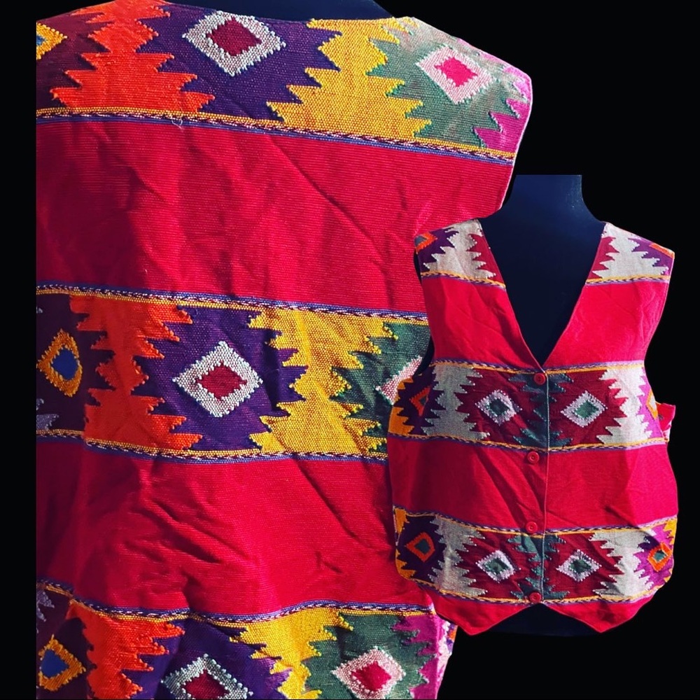 Vintage Orvis tribal vest multicolor great quality